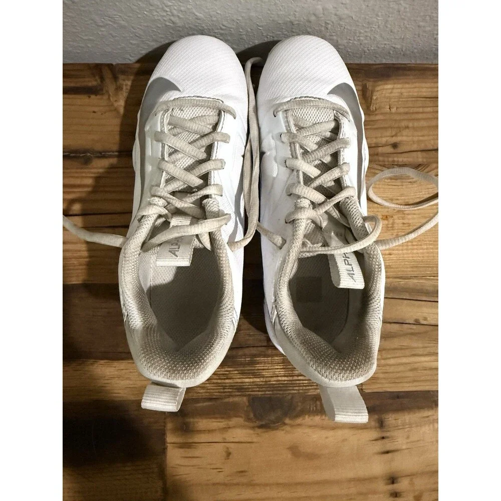 Nike Vapor Edge Shark 2 Youth Football Cleats Shoes Size 2.5Y  White Silver
